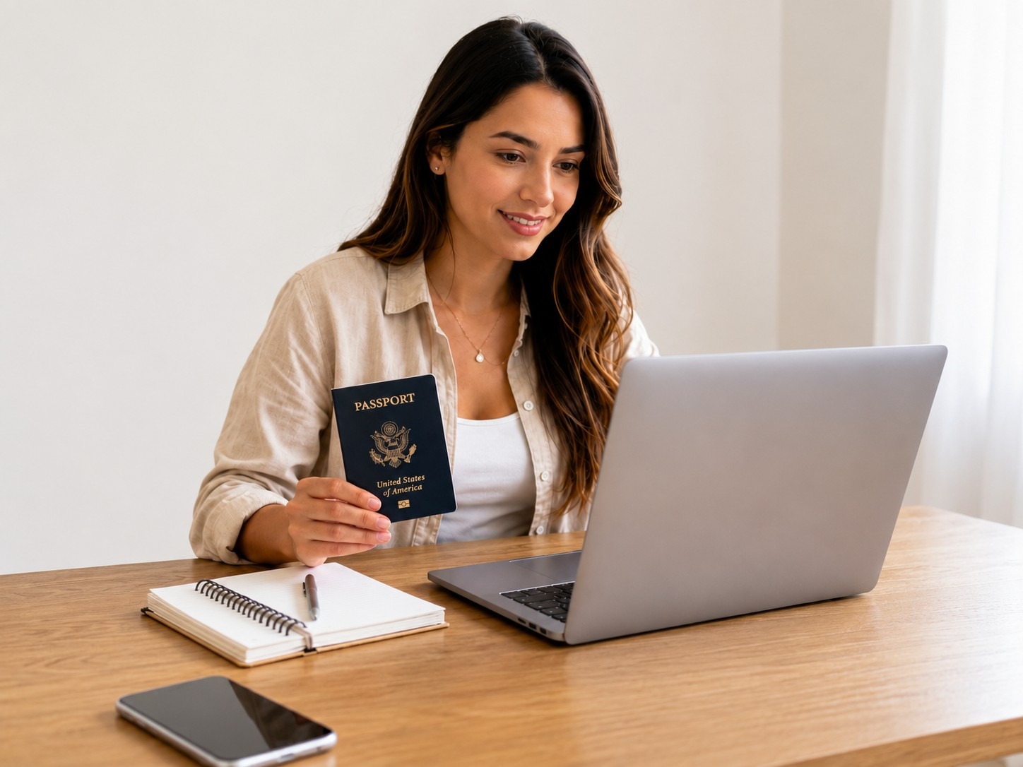 A Woman Holding A Us Passport