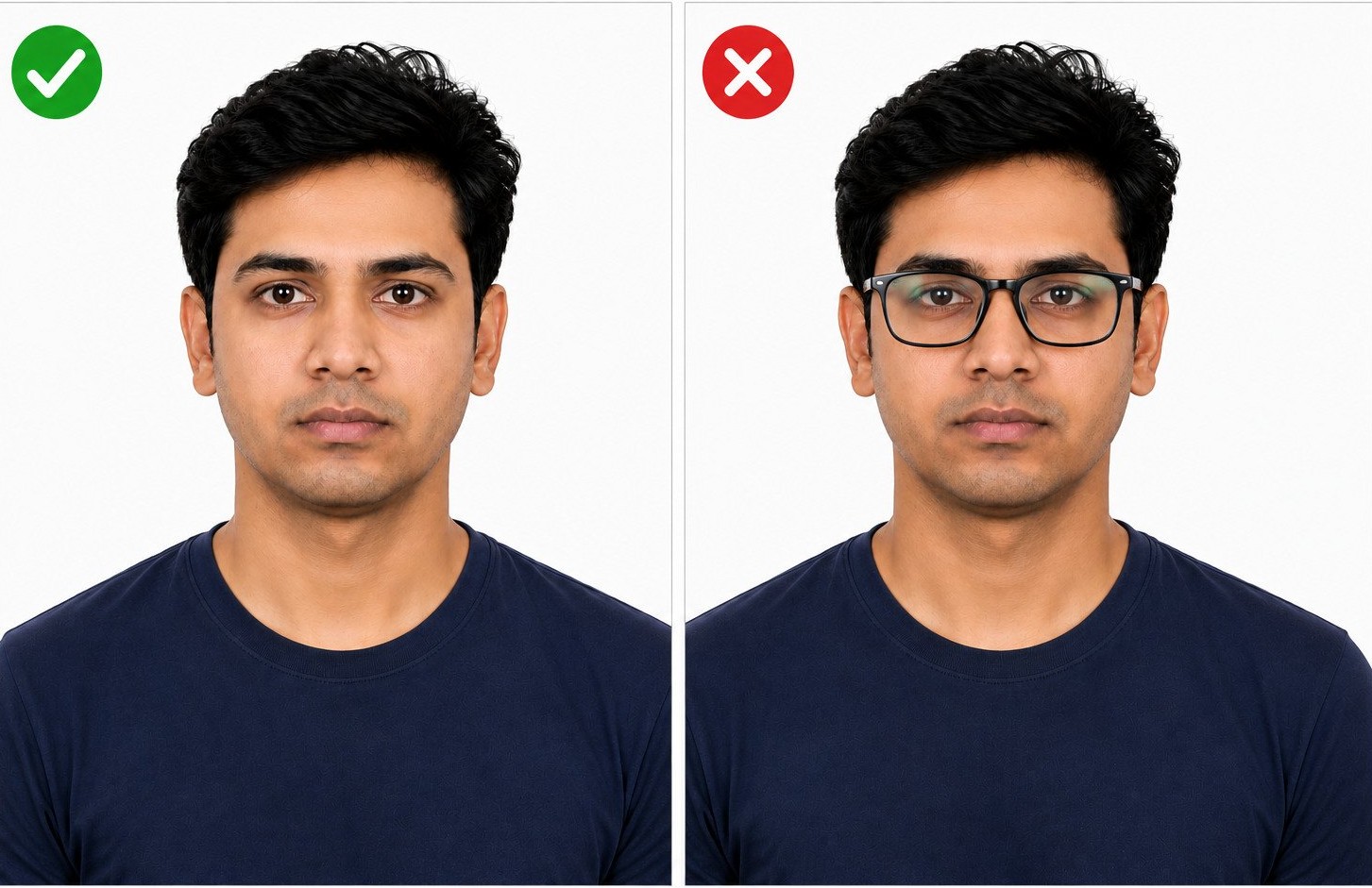 Comparison Of Wearing Glasses