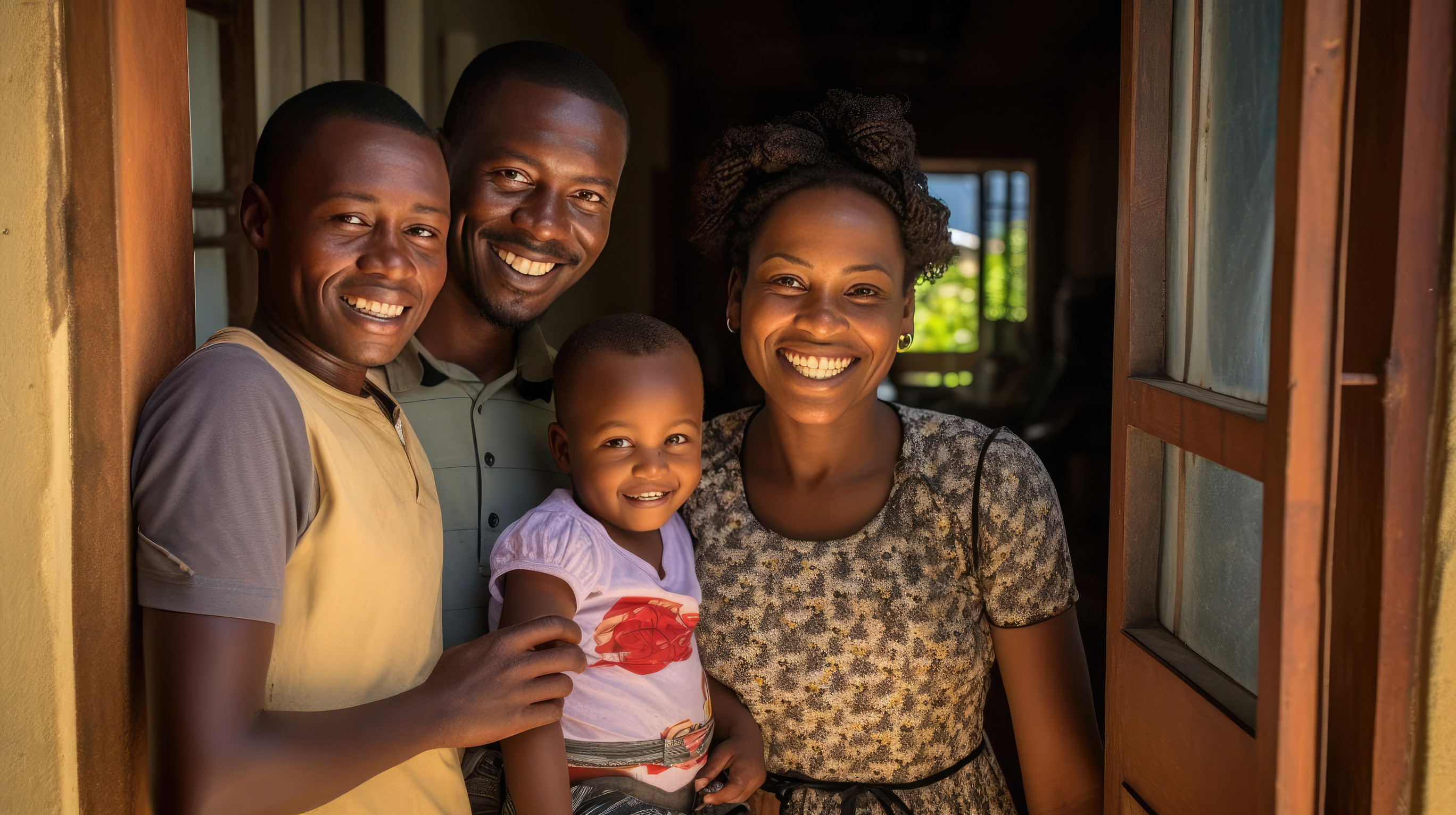 Happy family with a child