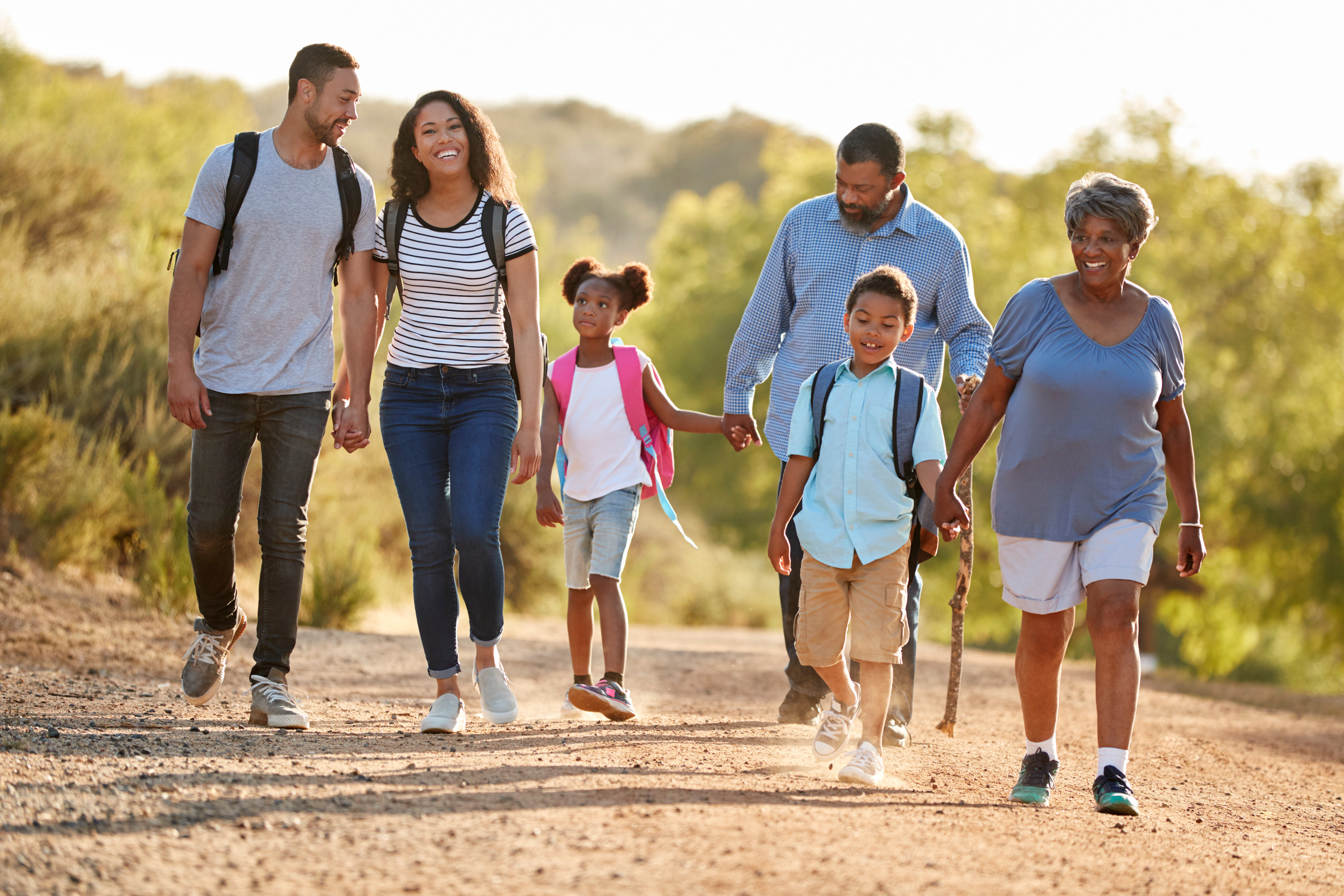 Family Members Hiking Together