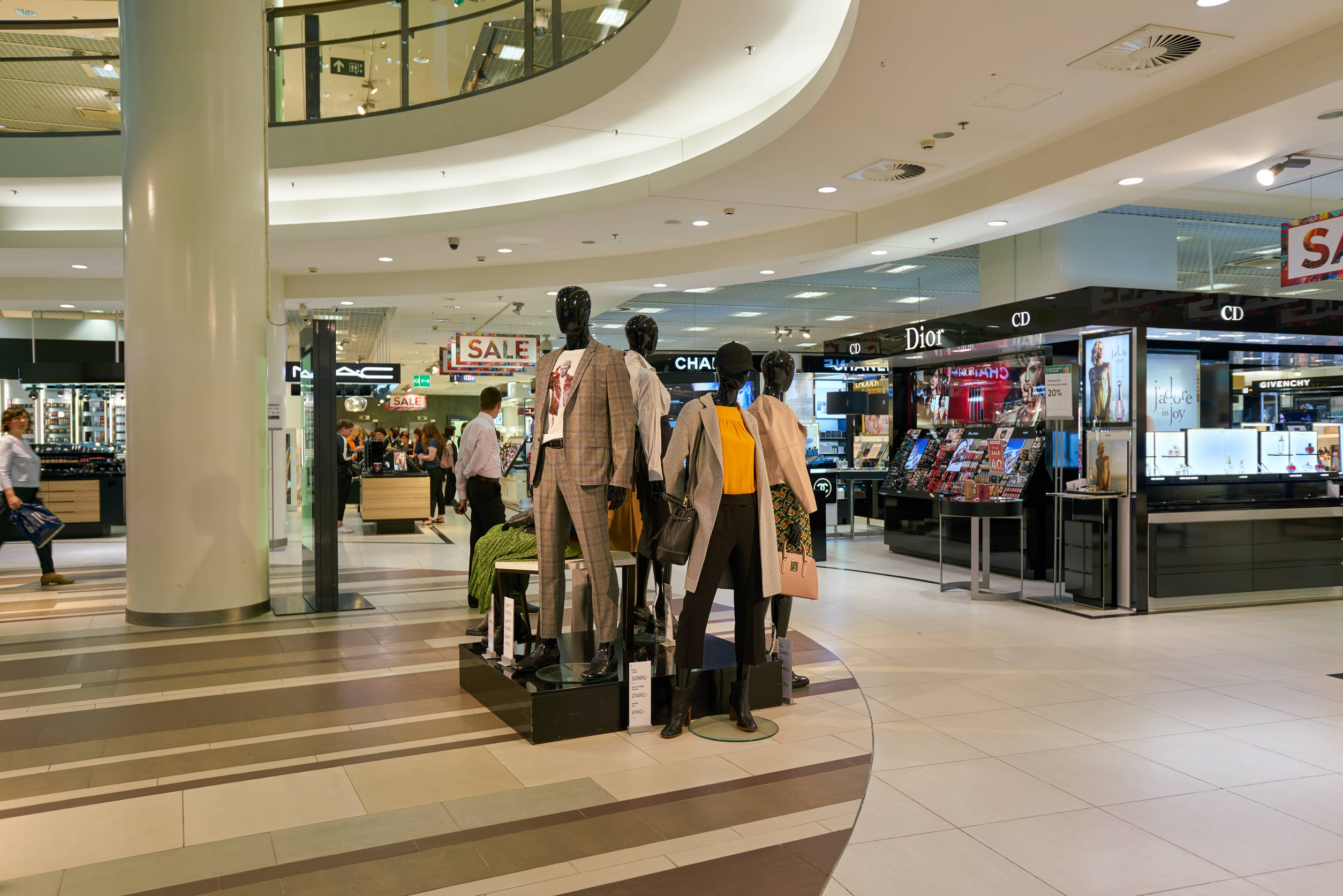 Mannequins showcasing stylish men's fashion in a modern shopping mall in Harare, Zimbabwe