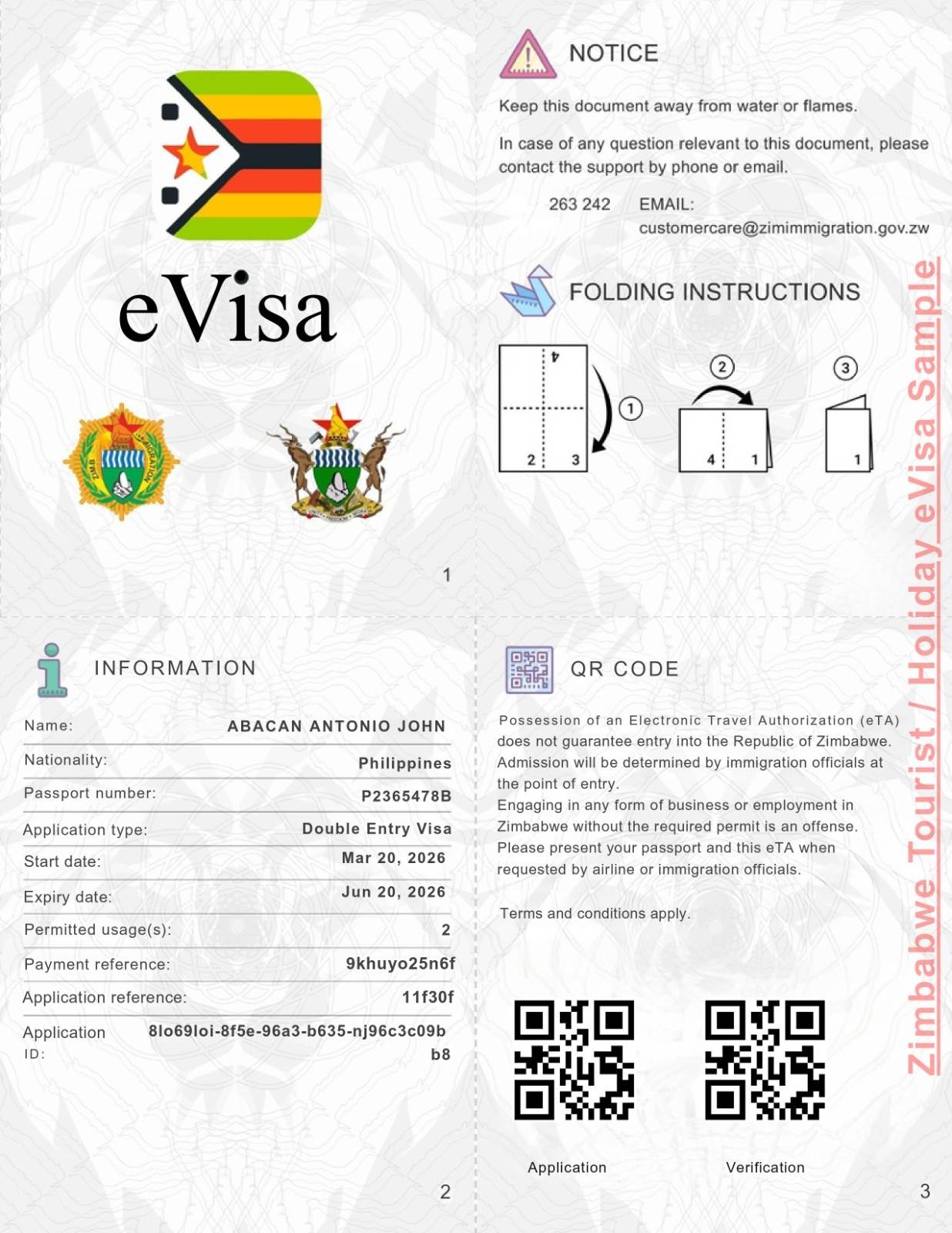 Zimbabwe Tourist eVisa