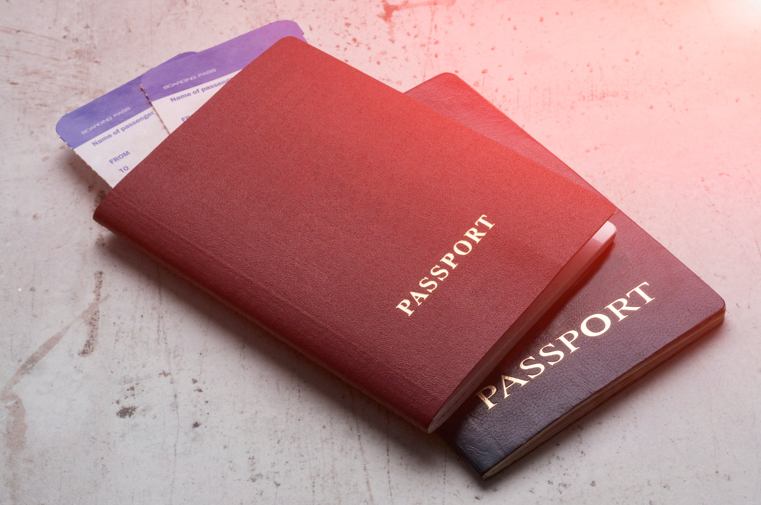 Two Passports With Boarding Passes