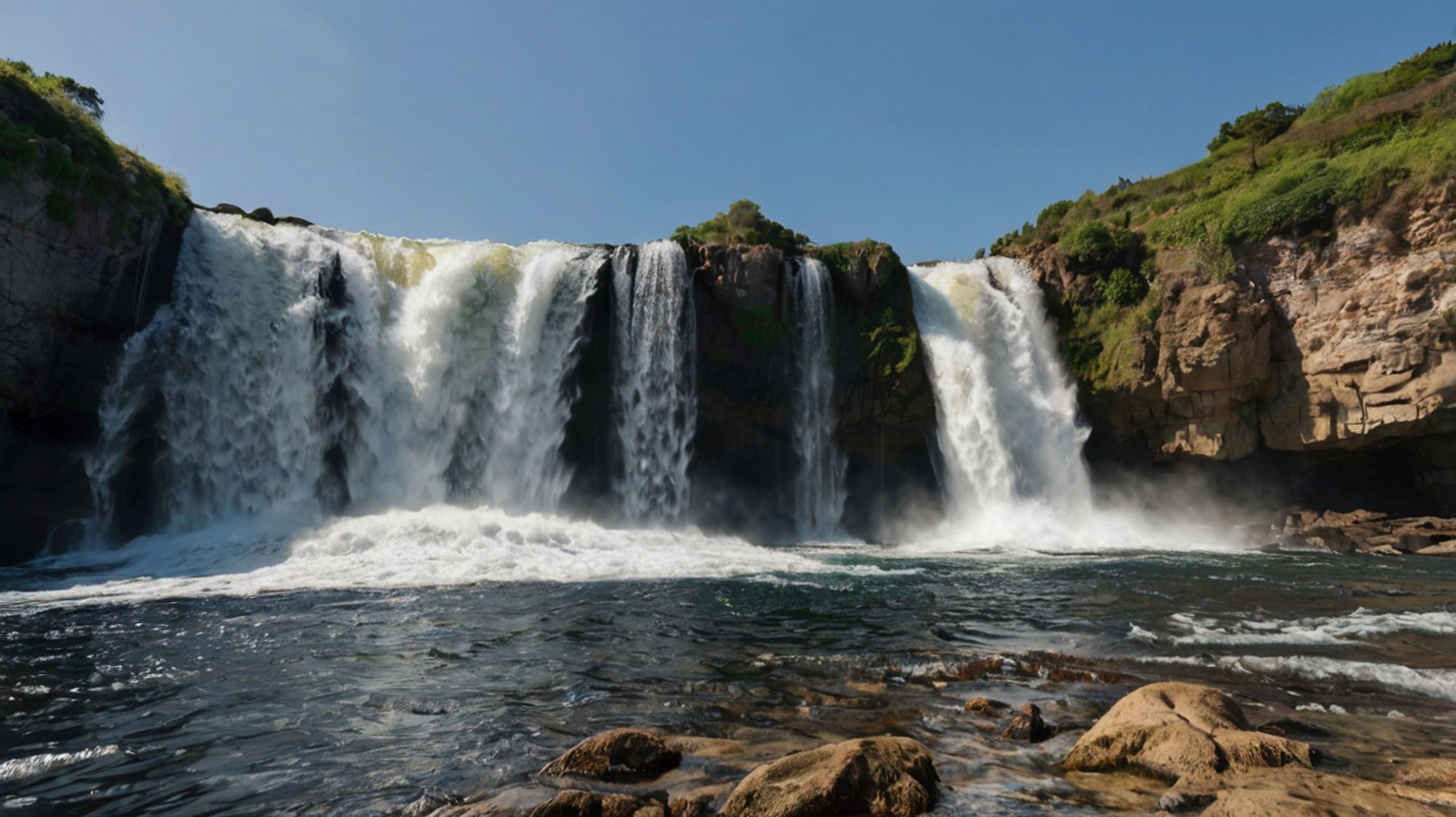 Chutes Victoria Fleuve Zambèze Zimbabwe Et Zambie Afrique