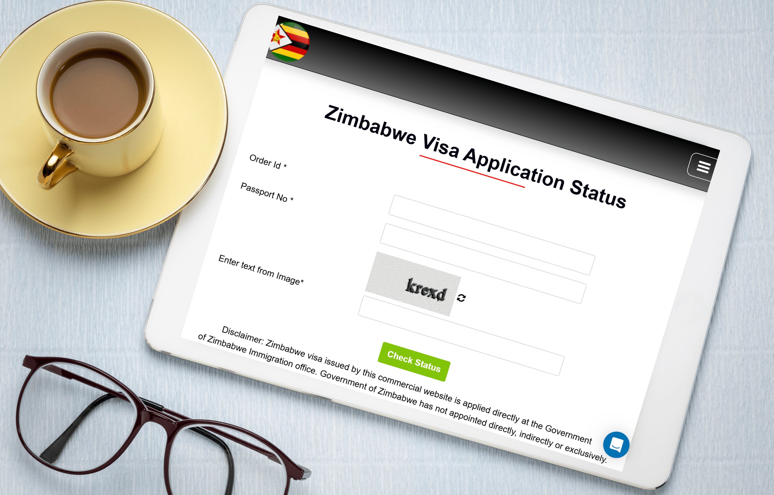 Statut de l'eVisa d'Affaires Zimbabwe